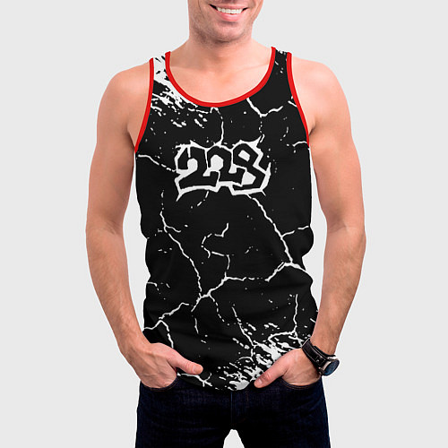 Мужская майка без рукавов 228 rap трещины / 3D-Красный – фото 3