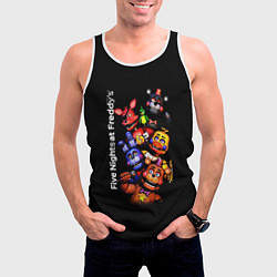 Майка-безрукавка мужская Five Nights at Freddys - FNAF - персонажи игры, цвет: 3D-белый — фото 2