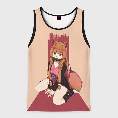 Мужская майка без рукавов Raccoon andTanuki / 3D-Черный – фото 1