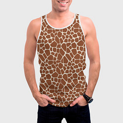 Майка-безрукавка мужская Шкура Жирафа - Giraffe, цвет: 3D-белый — фото 2