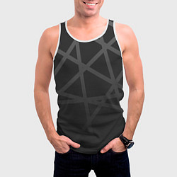 Майка-безрукавка мужская ГЕОМЕТРИЧЕСКИЙ ПАТТЕРН ЧЕРНЫЙ, цвет: 3D-белый — фото 2
