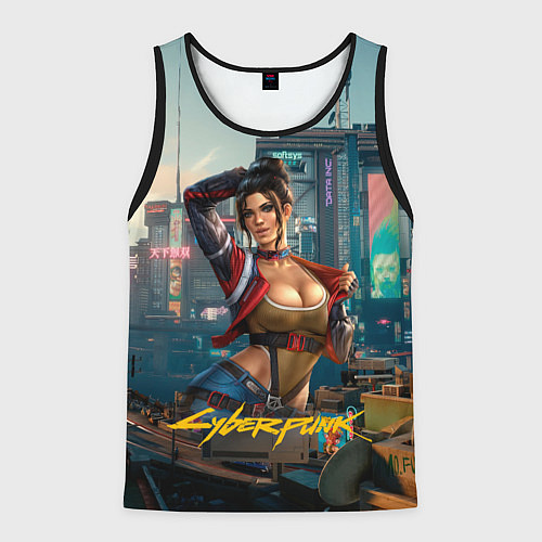 Мужская майка без рукавов Panam Cyberpunk2077 18 / 3D-Черный – фото 1