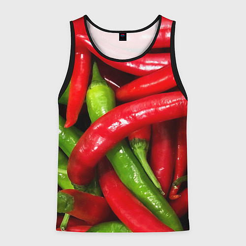 Мужская майка без рукавов Жгучие перцы / 3D-Черный – фото 1