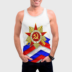 Майка-безрукавка мужская ДЕНЬ ПОБЕДЫ РОССИЙСКИЙ ТРИКОЛОР, цвет: 3D-белый — фото 2