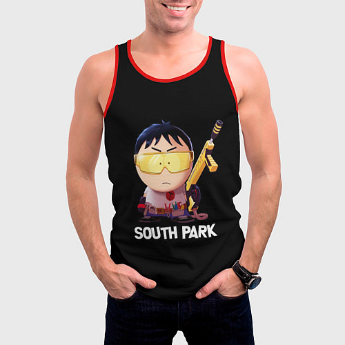 Мужская майка без рукавов Южный парк - South Park / 3D-Красный – фото 3