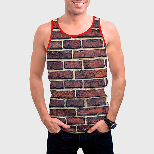 Мужская майка без рукавов Brick Wall / 3D-Красный – фото 3
