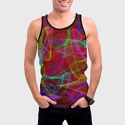 Майка-безрукавка мужская Color neon pattern Vanguard, цвет: 3D-черный — фото 2