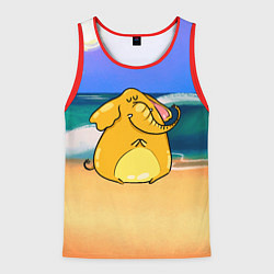Майка-безрукавка мужская Желтый слон, цвет: 3D-красный