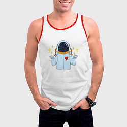 Майка-безрукавка мужская Космонавт с сердцем, цвет: 3D-красный — фото 2