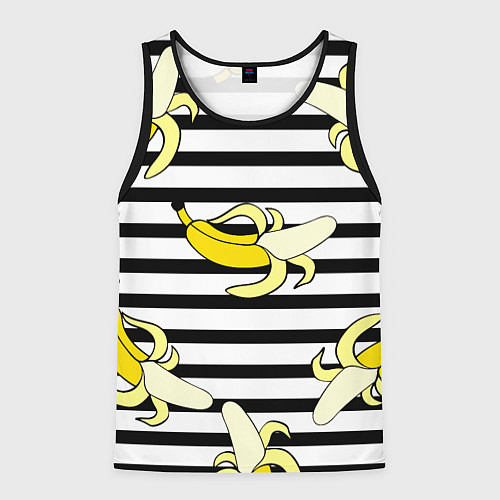 Мужская майка без рукавов Banana pattern Summer / 3D-Черный – фото 1