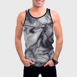 Майка-безрукавка мужская Бело-черный тай-дай, цвет: 3D-черный — фото 2