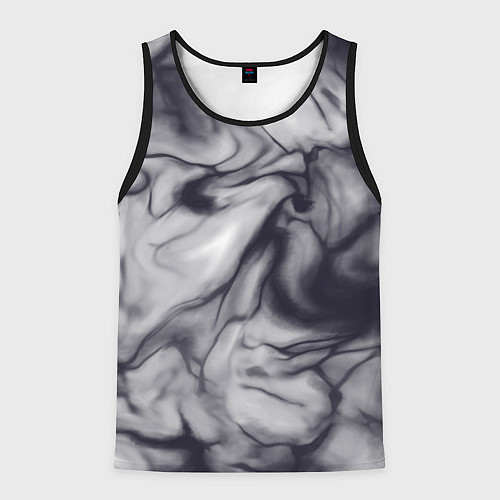 Мужская майка без рукавов Бело-черный тай-дай / 3D-Черный – фото 1