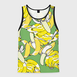 Майка-безрукавка мужская Banana pattern Summer Food, цвет: 3D-черный