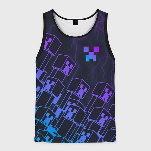 Мужская майка без рукавов Minecraft CREEPER NEON / 3D-Черный – фото 1