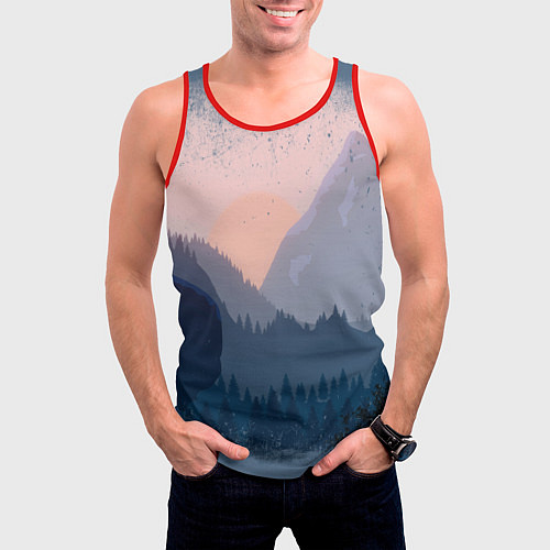 Мужская майка без рукавов Call of the Mountain / 3D-Красный – фото 3