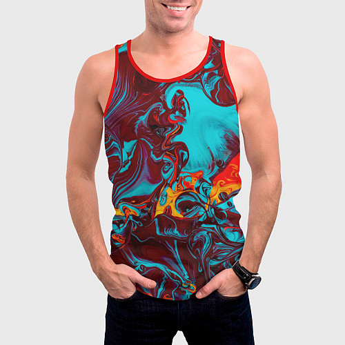 Мужская майка без рукавов Каляка-маляка / 3D-Красный – фото 3
