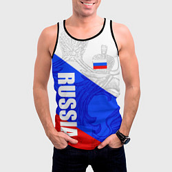 Майка-безрукавка мужская RUSSIA - SPORTWEAR - ТРИКОЛОР, цвет: 3D-черный — фото 2