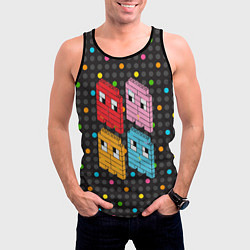 Майка-безрукавка мужская Pac-man пиксели, цвет: 3D-черный — фото 2