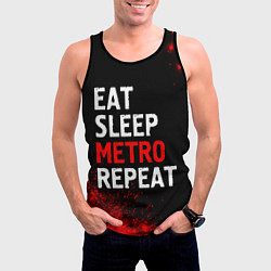 Майка-безрукавка мужская Eat Sleep Metro Repeat Арт, цвет: 3D-черный — фото 2