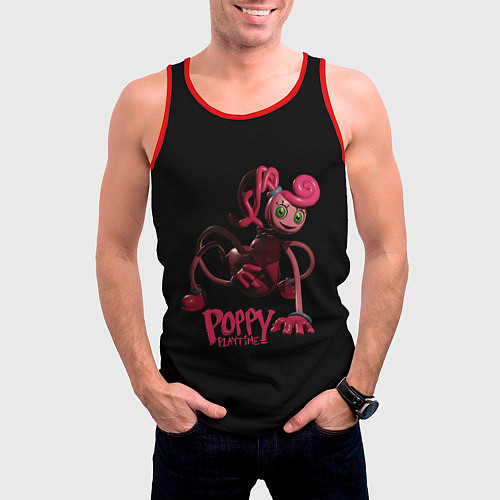 Мужская майка без рукавов Poppy Playtime - Chapter 2 Мама длинные ноги Mommy / 3D-Красный – фото 3