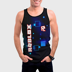Майка-безрукавка мужская ROBLOX неоновые кубики, цвет: 3D-черный — фото 2