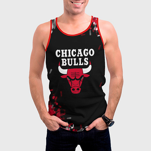 Мужская майка без рукавов Чикаго Буллз Chicago Bulls Огонь / 3D-Красный – фото 3