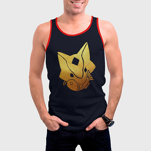 Мужская майка без рукавов Sky Кошачья Маска / 3D-Красный – фото 3