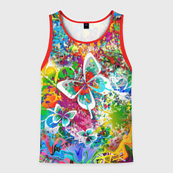 Мужская майка без рукавов Яркое безумие Бабочки, кляксы, граффити
