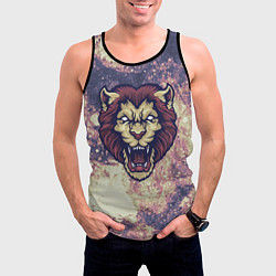 Майка-безрукавка мужская Дымчатый лев, цвет: 3D-черный — фото 2