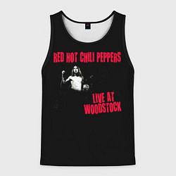 Майка-безрукавка мужская Live at Woodstock - Red Hot Chili Peppers, цвет: 3D-черный