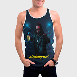Майка-безрукавка мужская Johnny Cyberpunk2077, цвет: 3D-белый — фото 2