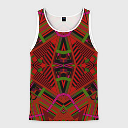 Мужская майка без рукавов Геометрический этнический арабский узор в красно ч