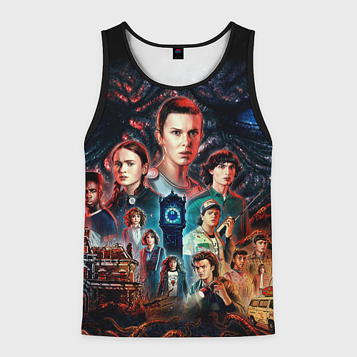 Мужская майка без рукавов ОЧЕНЬ СТРАННЫЕ ДЕЛА 4 STRANGER THINGS 4 / 3D-Черный – фото 1