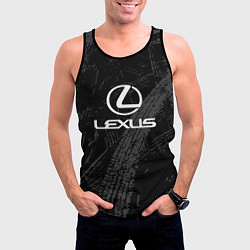 Майка-безрукавка мужская Lexus - следы шин, цвет: 3D-черный — фото 2