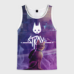 Майка-безрукавка мужская Stray: Viloet Logo, цвет: 3D-белый