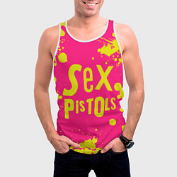 Майка-безрукавка мужская Sex Pistols Yellow Logo, цвет: 3D-белый — фото 2