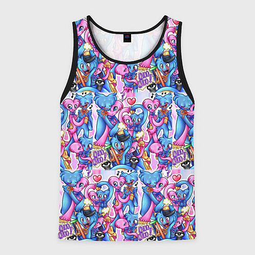 Мужская майка без рукавов POPPY PLAYTIME HAGGY WAGGY AND KISSY MISSY LOVE / 3D-Черный – фото 1