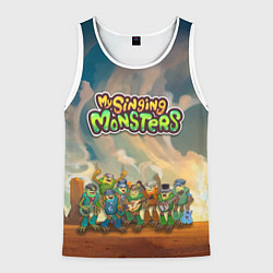 Майка-безрукавка мужская My singing monsters САХАСЕМЬЯ, цвет: 3D-белый