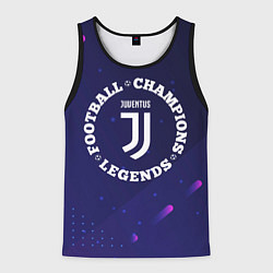 Майка-безрукавка мужская Символ Juventus и круглая надпись Football Legends, цвет: 3D-черный