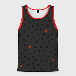 Майка-безрукавка мужская Love Death and Robots black pattern, цвет: 3D-красный