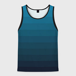 Майка-безрукавка мужская Blue stripes gradient, цвет: 3D-черный