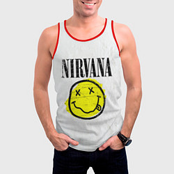 Майка-безрукавка мужская Nirvana логотип гранж, цвет: 3D-красный — фото 2