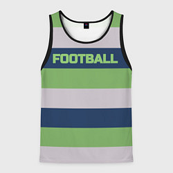 Майка-безрукавка мужская Цветные полосы текст футбол Text football colored, цвет: 3D-черный