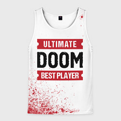 Мужская майка без рукавов Doom: красные таблички Best Player и Ultimate