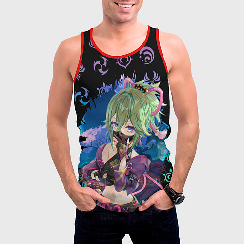 Мужская майка без рукавов Куки Синобу Геншин Импакт / 3D-Красный – фото 3