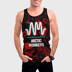 Майка-безрукавка мужская Arctic Monkeys Rock Glitch, цвет: 3D-черный — фото 2