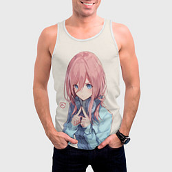 Майка-безрукавка мужская Недовольная Мику, цвет: 3D-белый — фото 2