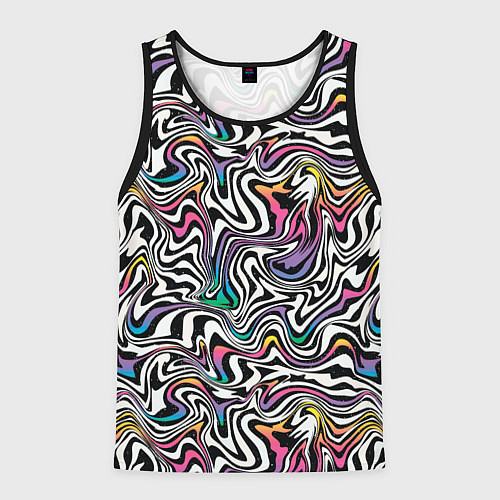 Мужская майка без рукавов Цветная оптическая иллюзия / 3D-Черный – фото 1