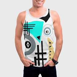 Майка-безрукавка мужская Абстрактный современный дизайн, цвет: 3D-белый — фото 2