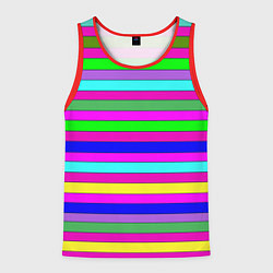 Мужская майка без рукавов Multicolored neon bright stripes